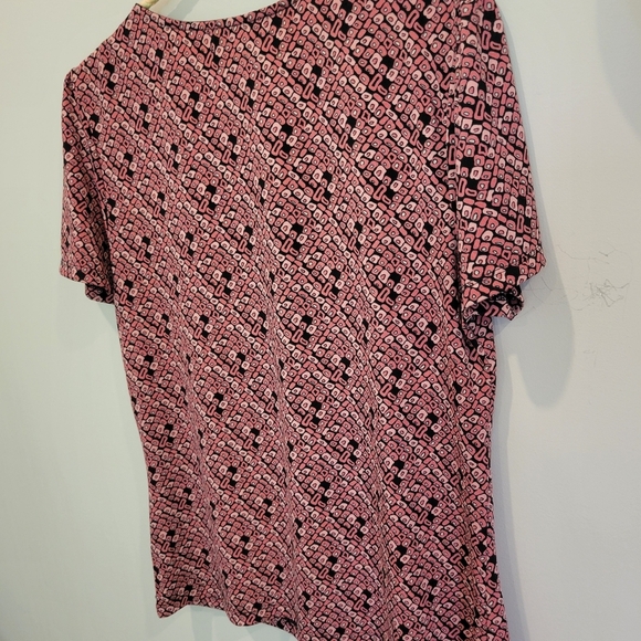 Tradition Overblouse In Pretty Burnt Orange & Black Pattern SS Airy Light In Med - Picture 6 of 12